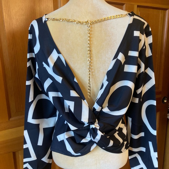 Jeweled Backless Blouse. - Picture 5 of 16